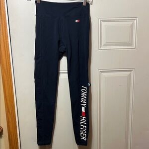 Tommy Hilfiger‎ Blue Logo Side-Print Leggings XS